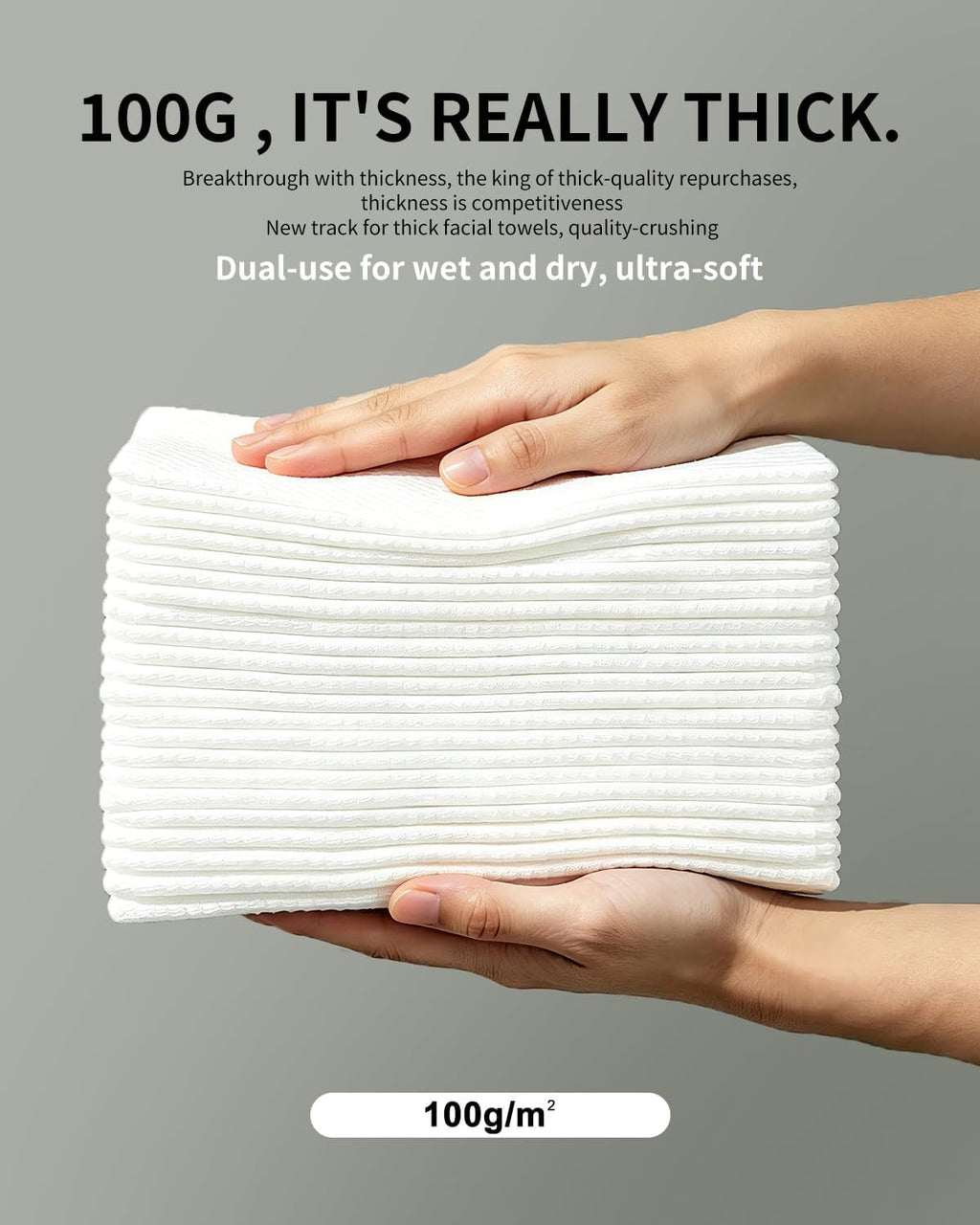 LUXU Face Towels,Ultra‑Soft Facial Towels,Extra Thick Disposable Face Towel | Thick Face Cloths for All Skin Types,Face Towels Disposable,Dry Wipes for Skincare,Makeup Remover and Cleansing-50 Count