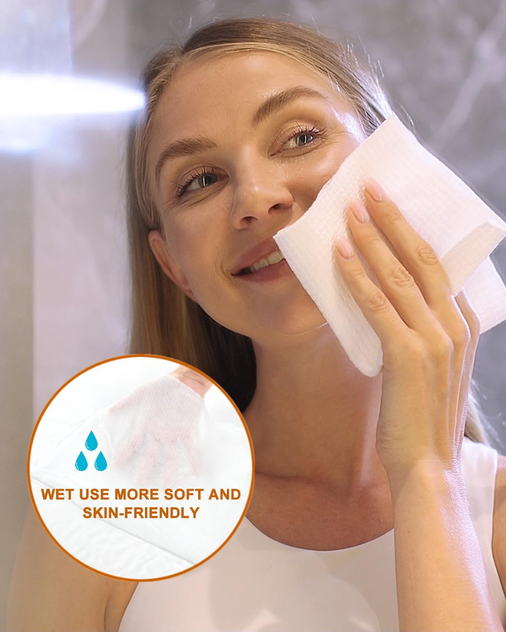 LUXU Face Towels,Ultra‑Soft Facial Towels,Extra Thick Disposable Face Towel | Thick Face Cloths for All Skin Types,Face Towels Disposable,Dry Wipes for Skincare,Makeup Remover and Cleansing-50 Count