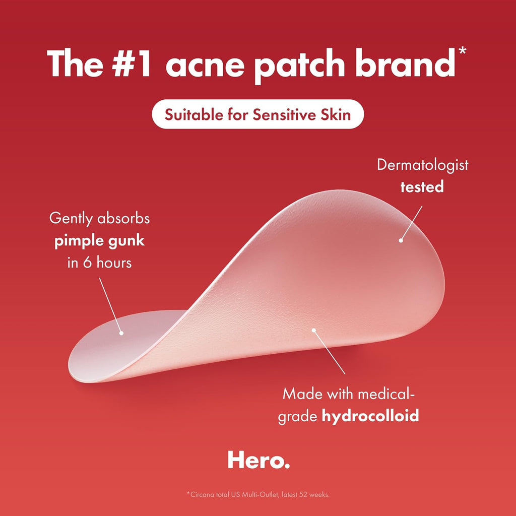 Mighty Patch Hero Cosmetics Original Nighttime Acne Pimple Patches, 36 Ct | #1 Hydrocolloid Acne Patches, Shrinking Zits & Whiteheads in 1 Use, Spot Treatment, Pimple Stickers for Face