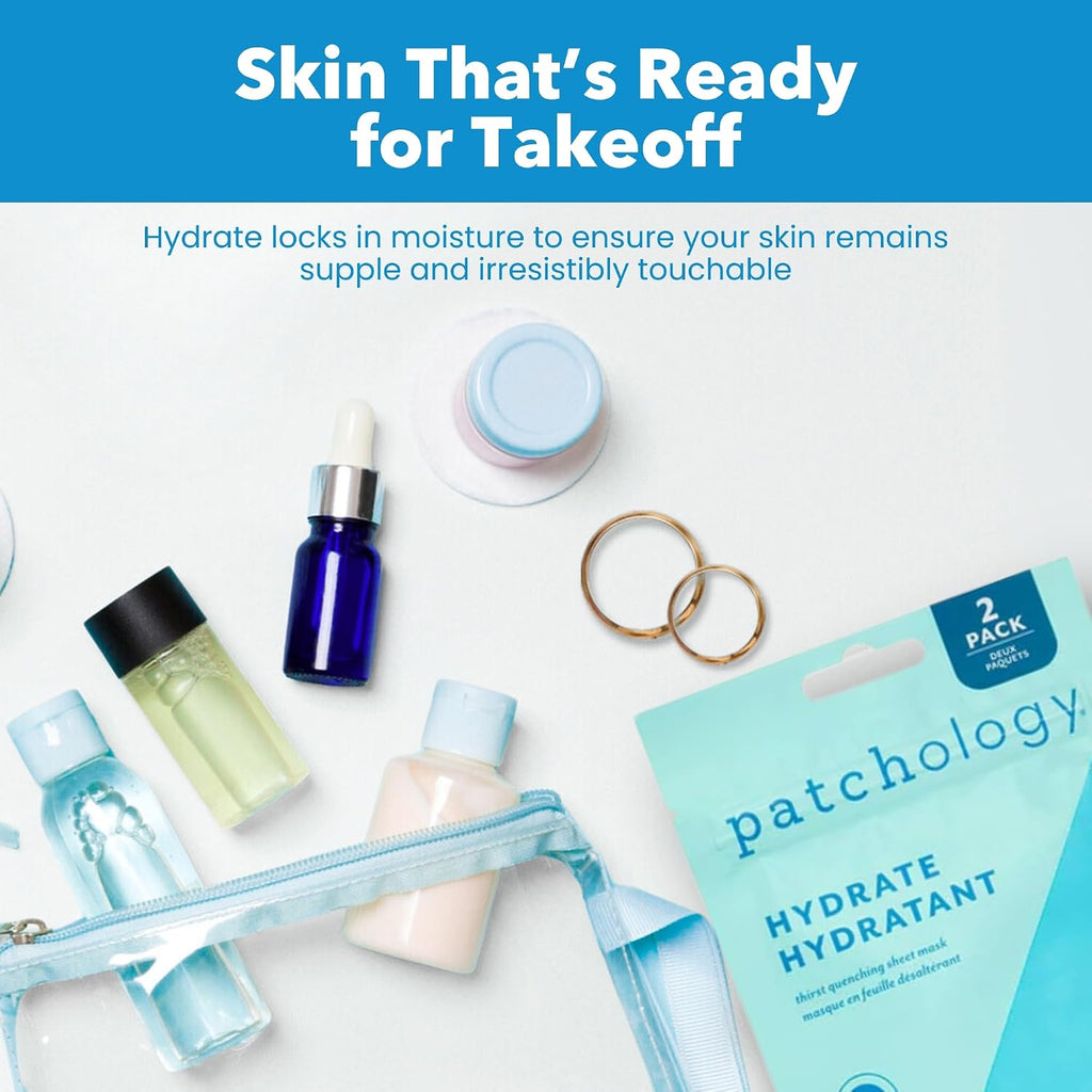 Patchology Hydrate FlashMasque Sheet Mask with Hyaluronic Acid | 2pk | Facial Sheet Mask to Moisturize Skin in 5 Minutes | Revitalizing Serum for Men & Women