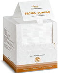 LUXU Face Towels,Ultra‑Soft Facial Towels,Extra Thick Disposable Face Towel | Thick Face Cloths for All Skin Types,Face Towels Disposable,Dry Wipes for Skincare,Makeup Remover and Cleansing-50 Count