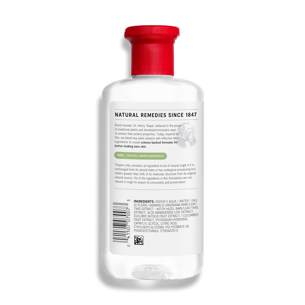 THAYERS Alcohol-Free, Hydrating, Unscented Witch Hazel Facial Toner with Aloe Vera Formula, Vegan, Dermatologist Tested and Recommended, 12 Oz (Packaging May Vary)