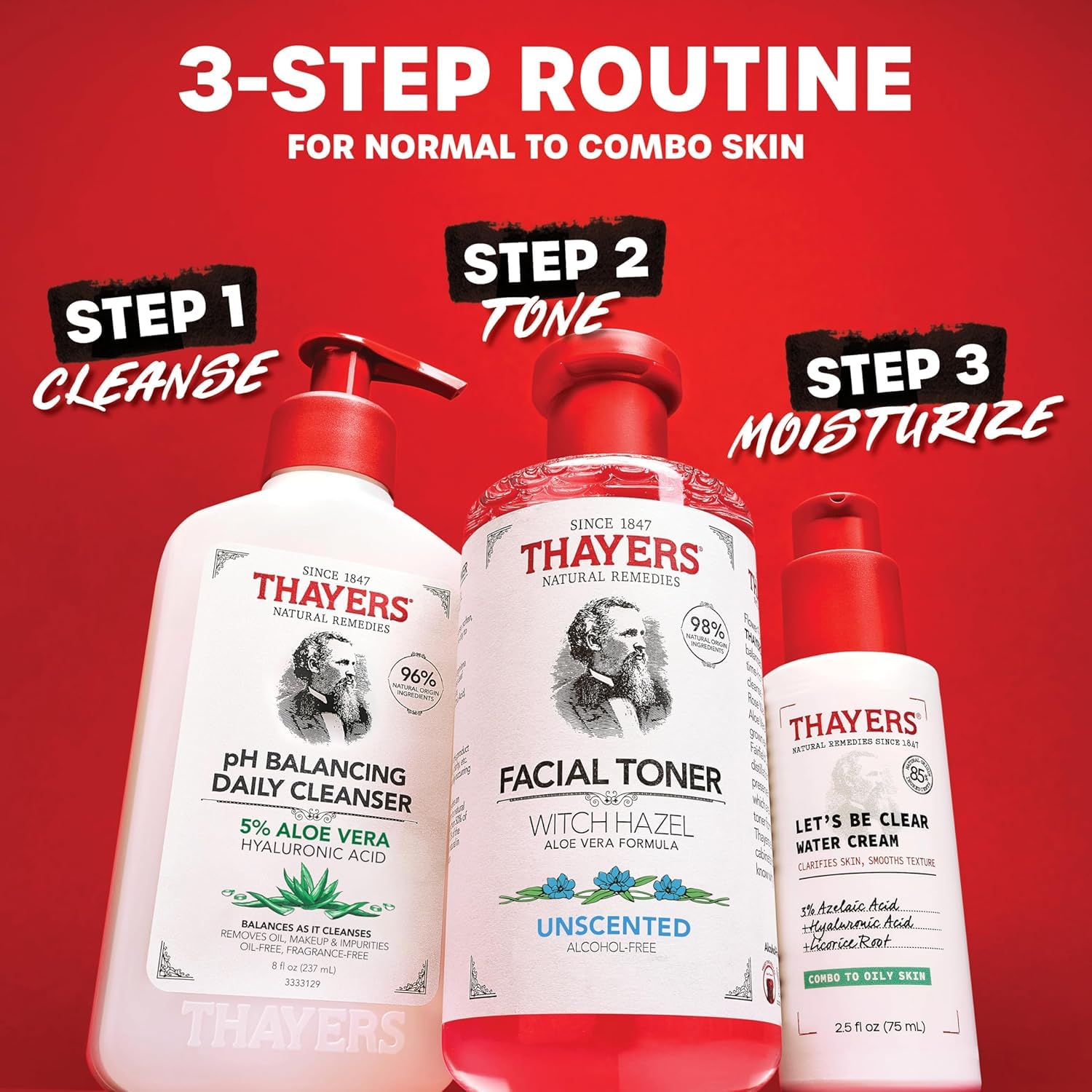 THAYERS Alcohol-Free, Hydrating, Unscented Witch Hazel Facial Toner with Aloe Vera Formula, Vegan, Dermatologist Tested and Recommended, 12 Oz (Packaging May Vary)