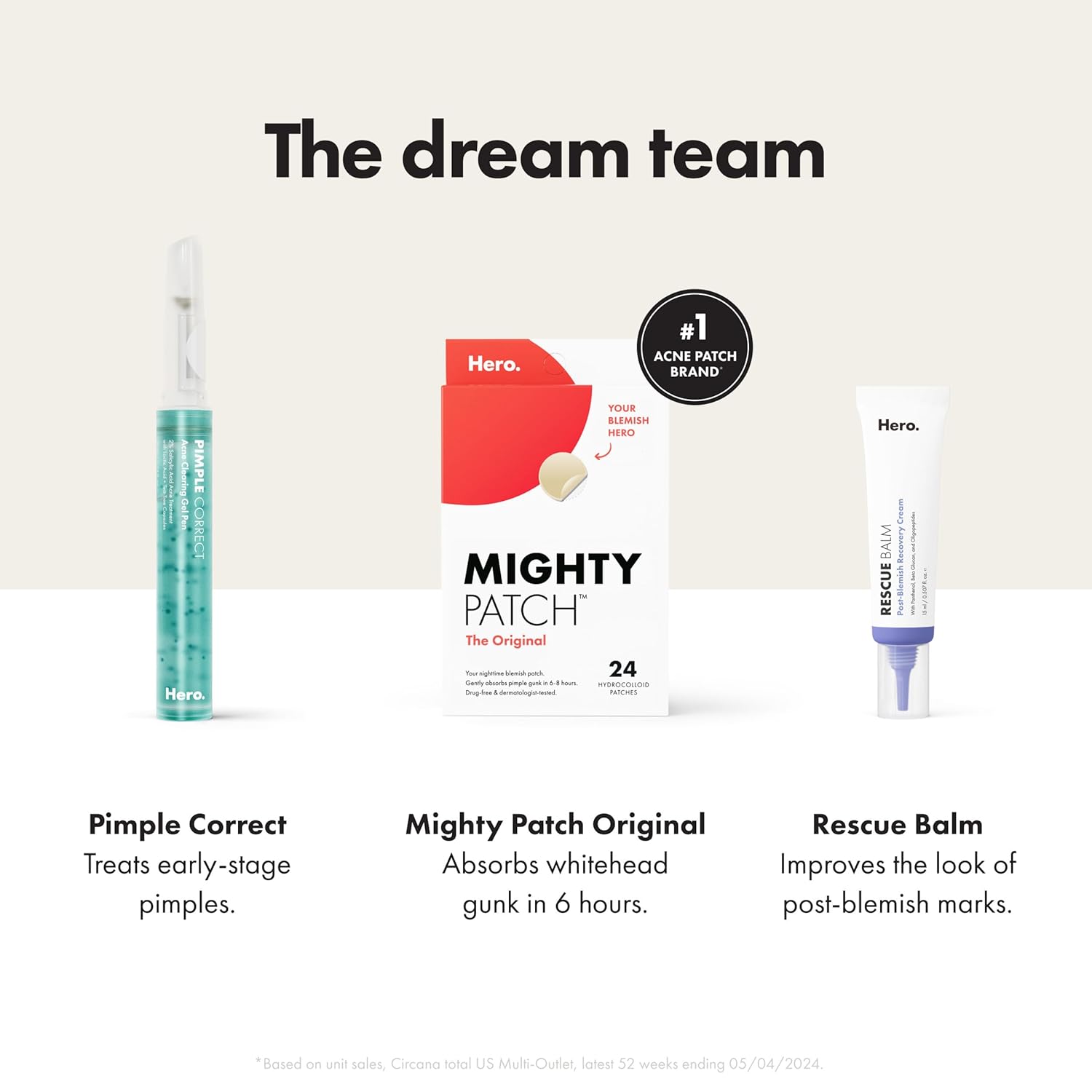 Mighty Patch Hero Cosmetics Original Nighttime Acne Pimple Patches, 36 Ct | #1 Hydrocolloid Acne Patches, Shrinking Zits & Whiteheads in 1 Use, Spot Treatment, Pimple Stickers for Face