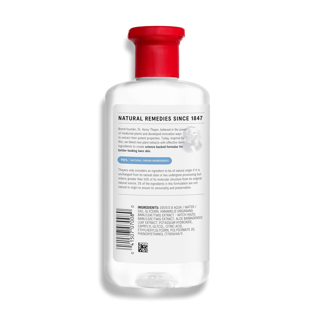 THAYERS Alcohol-Free, Hydrating, Unscented Witch Hazel Facial Toner with Aloe Vera Formula, Vegan, Dermatologist Tested and Recommended, 12 Oz (Packaging May Vary)