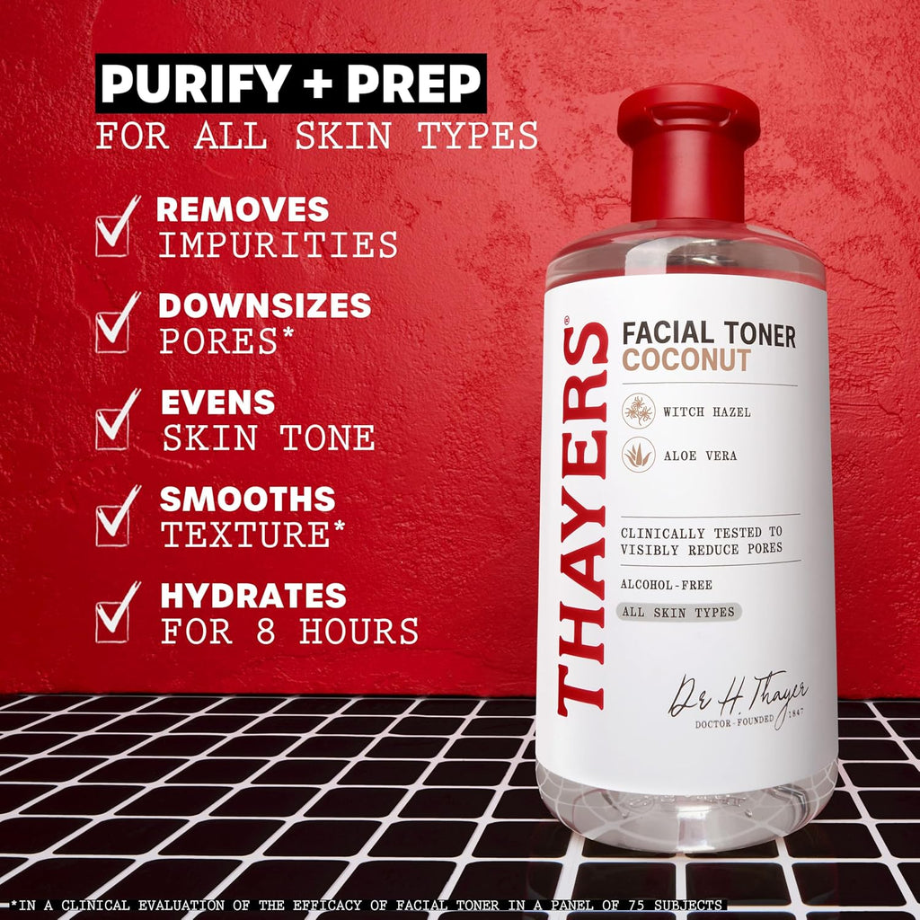 THAYERS Alcohol-Free, Hydrating, Unscented Witch Hazel Facial Toner with Aloe Vera Formula, Vegan, Dermatologist Tested and Recommended, 12 Oz (Packaging May Vary)