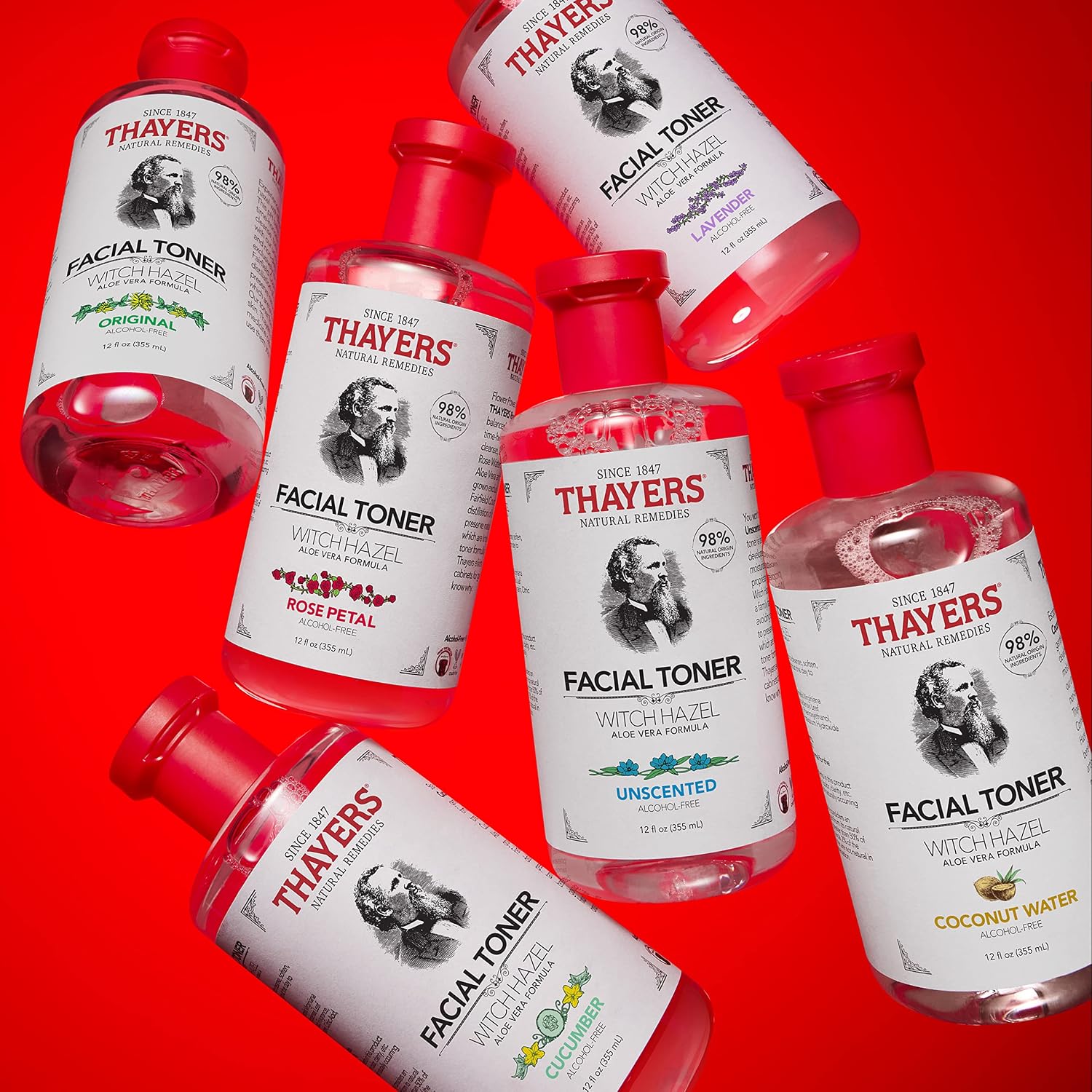 THAYERS Alcohol-Free, Hydrating, Unscented Witch Hazel Facial Toner with Aloe Vera Formula, Vegan, Dermatologist Tested and Recommended, 12 Oz (Packaging May Vary)