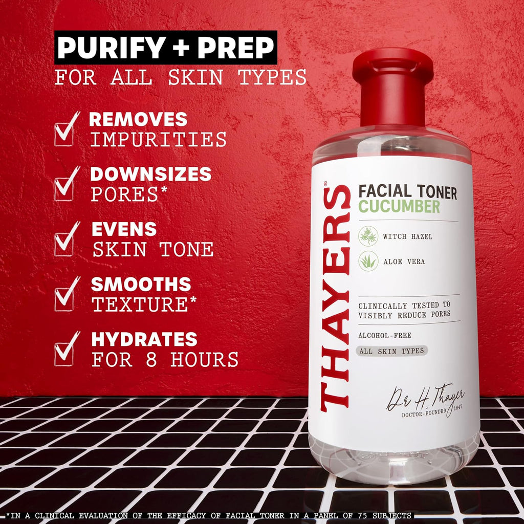 THAYERS Alcohol-Free, Hydrating, Unscented Witch Hazel Facial Toner with Aloe Vera Formula, Vegan, Dermatologist Tested and Recommended, 12 Oz (Packaging May Vary)