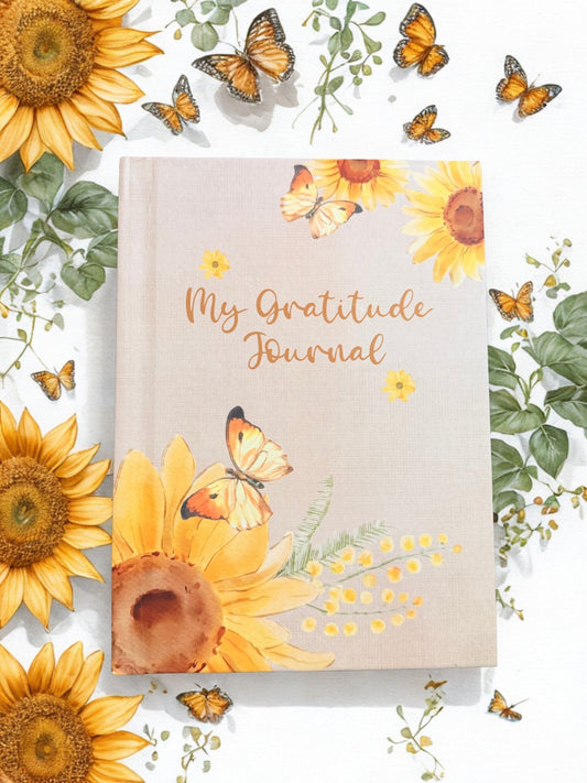 My Gratitude Journal — Blank Sunflower Hardcover | Start Your Day with Intention - Soulfully Clear