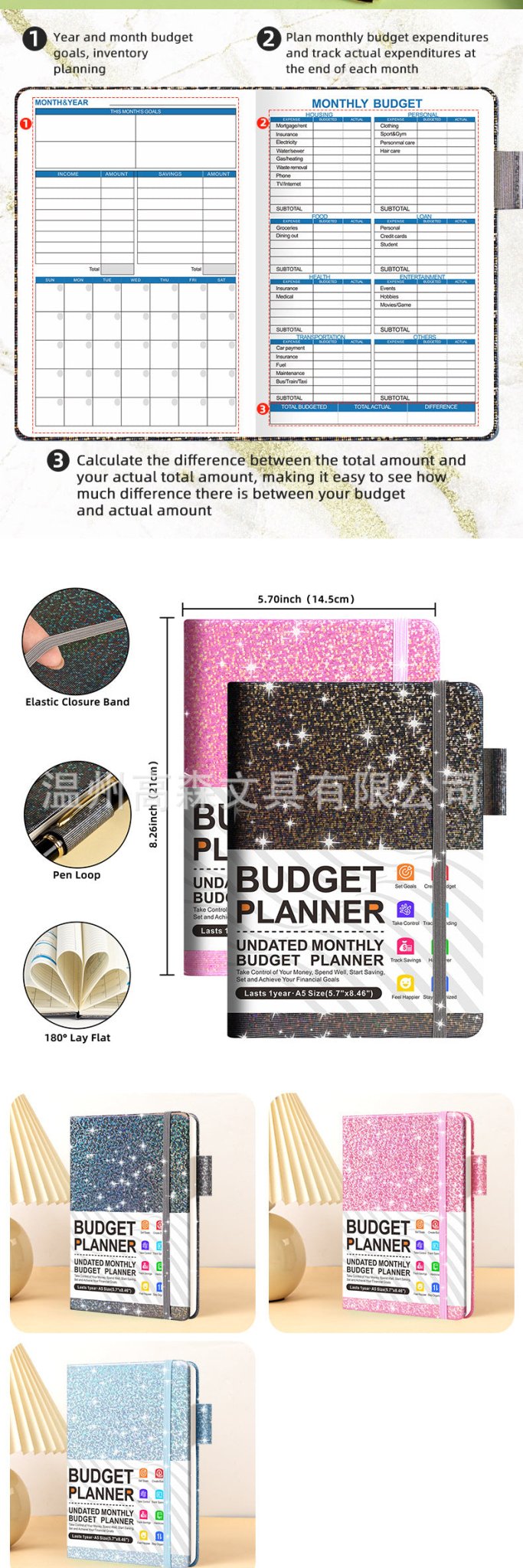 Budget Notebook Monthly Planner - Soulfully Clear