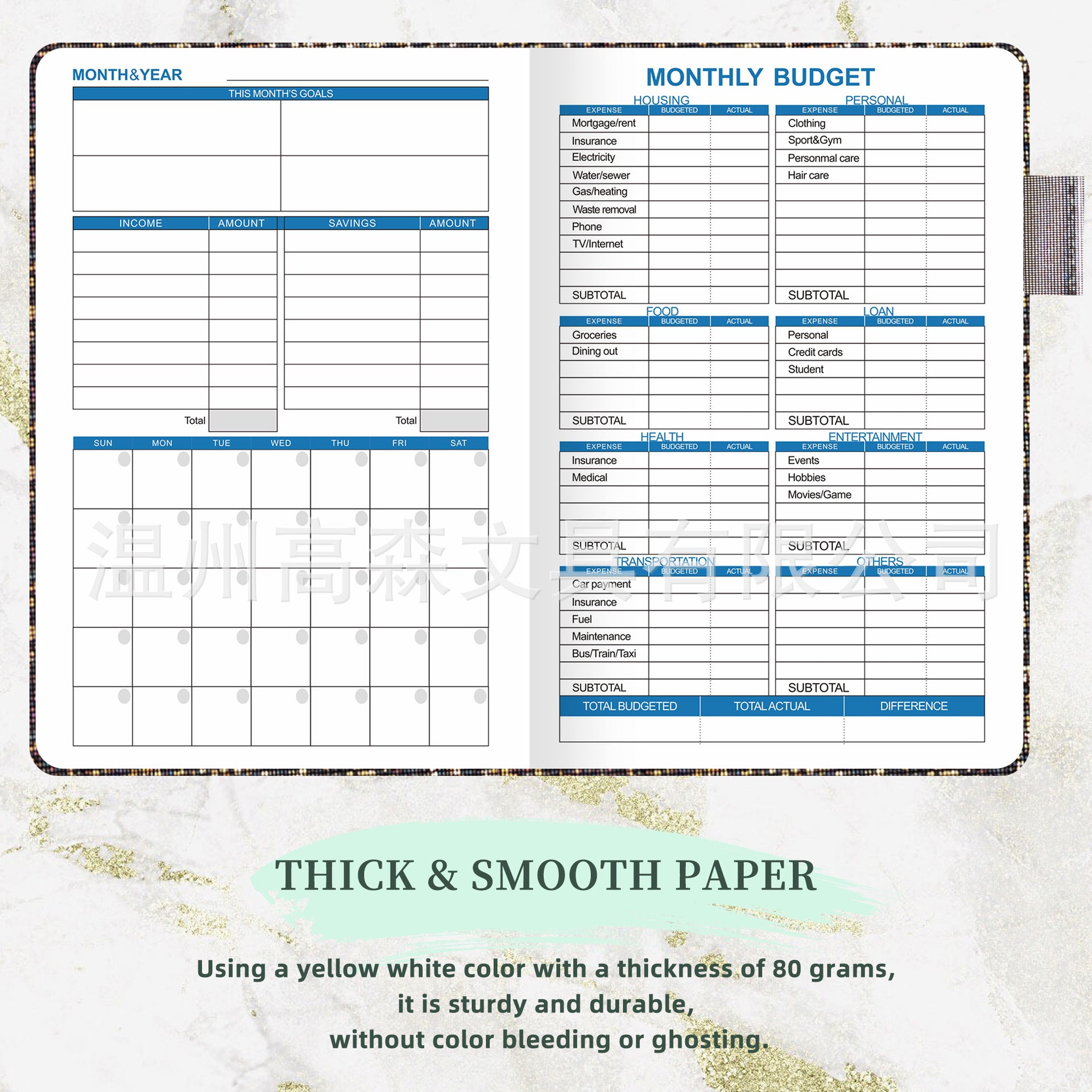Budget Notebook Monthly Planner - Soulfully Clear