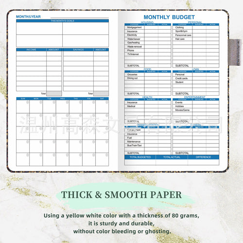 Budget Notebook Monthly Planner - Soulfully Clear