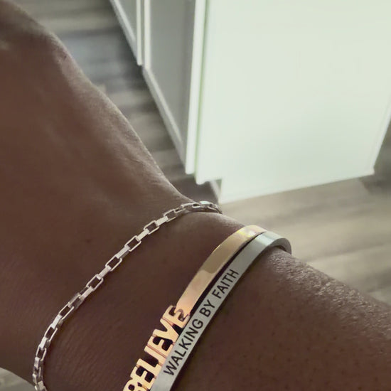 Soulfully Clear Believe stainless steel bracelet