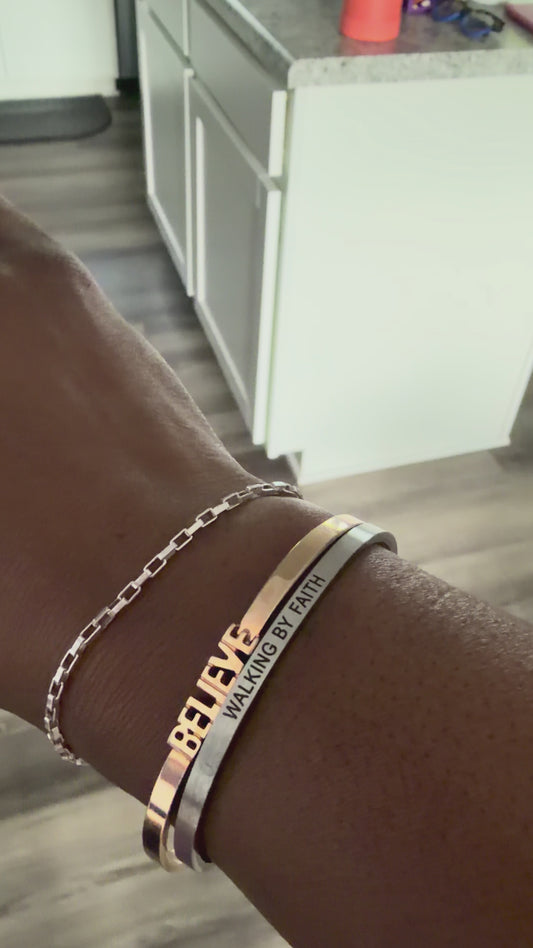 Soulfully Clear Believe stainless steel bracelet